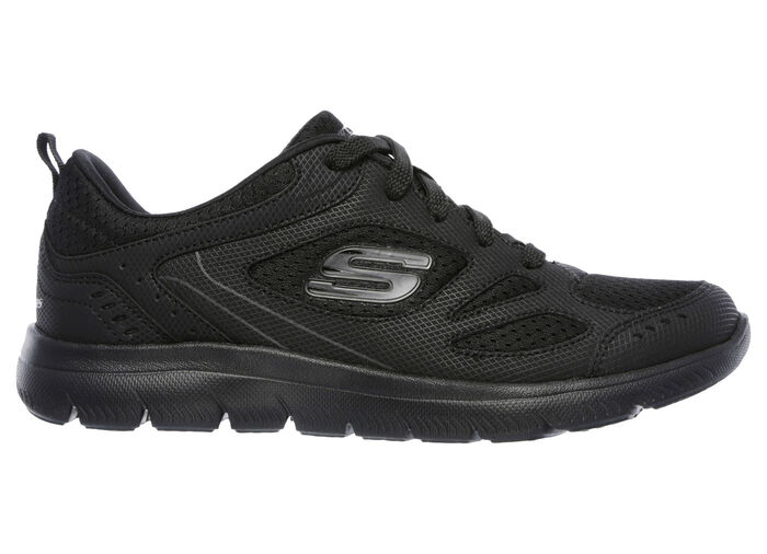 SKECHERS, sportiga damsneakers, med nappaläderdetaljer, 